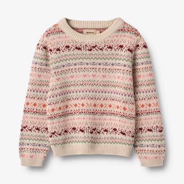 Strickpullover Jacquard Olga multi - Wheat